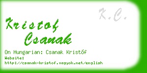 kristof csanak business card